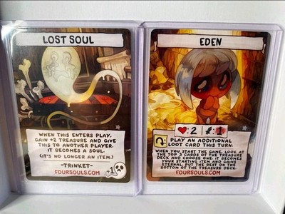 The Binding of Isaac Four Souls Lost Soul And Eden UKGE Promo Mint
