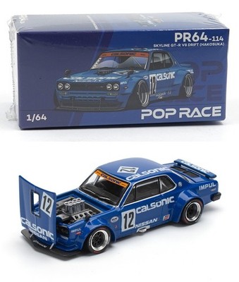 Pop Race Nissan Skyline GT-R V8 Drift Hakosuka Calsonic 1:64 PR640114