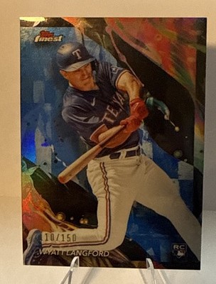 2024 Topps Finest - Uncommon Wyatt Langford #141 Blue Refractor /150 (RC)