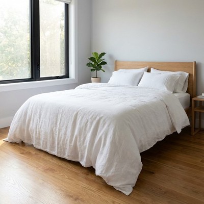 Linen Duvet Cover  White Color 100% Pure Natural Bedding All Sizes