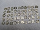 US SILVER COIN COLLECTION LOT OF 50 MERCURY DIMES 90% SILVER
