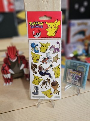2000 Vintage Pokemon Sticker Sheet - Pikachu, Dratini, Ash & Horsea - C246A