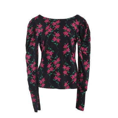 Desigual Damen Bluse Top Viskose Floral Schwarz Gr.L 21WWTKYA