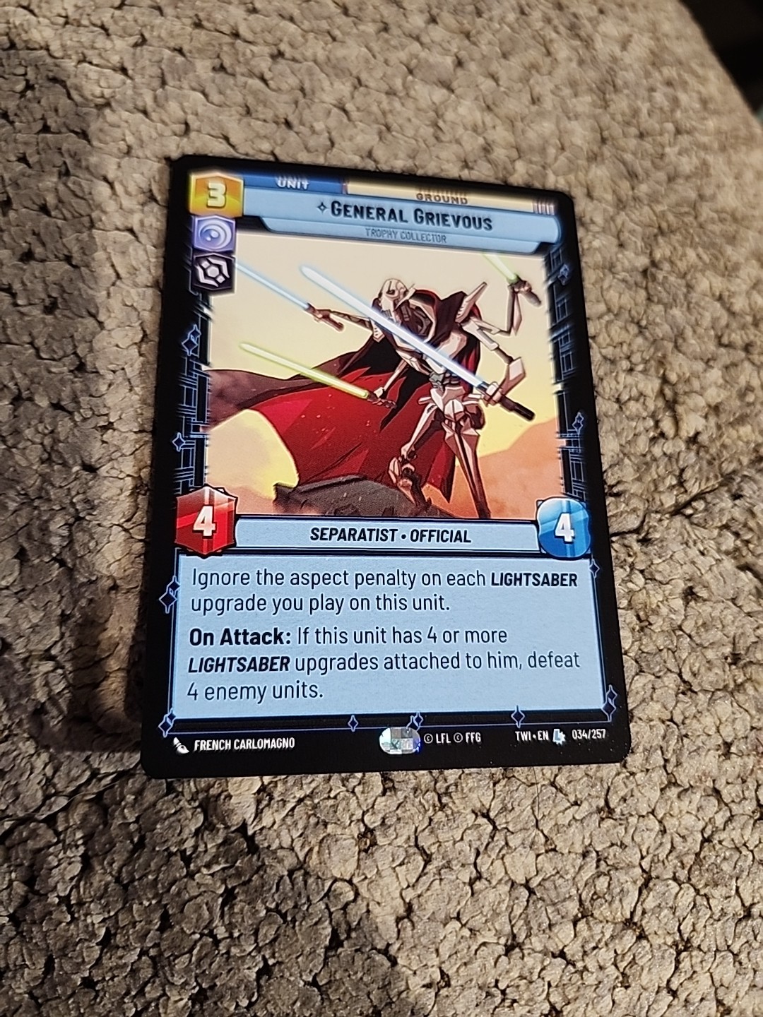 Star Wars Unlimited Twilight of the Republic #034 General Grievous Regular 