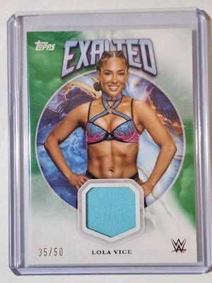 2025 Topps Exalted WWE Lola Vice Exalted Relic Green /50 Event Used