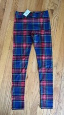 NWT Crewcuts J Crew Girls 14 Red Plaid Holiday Pull On Leggings Cotton Spandex