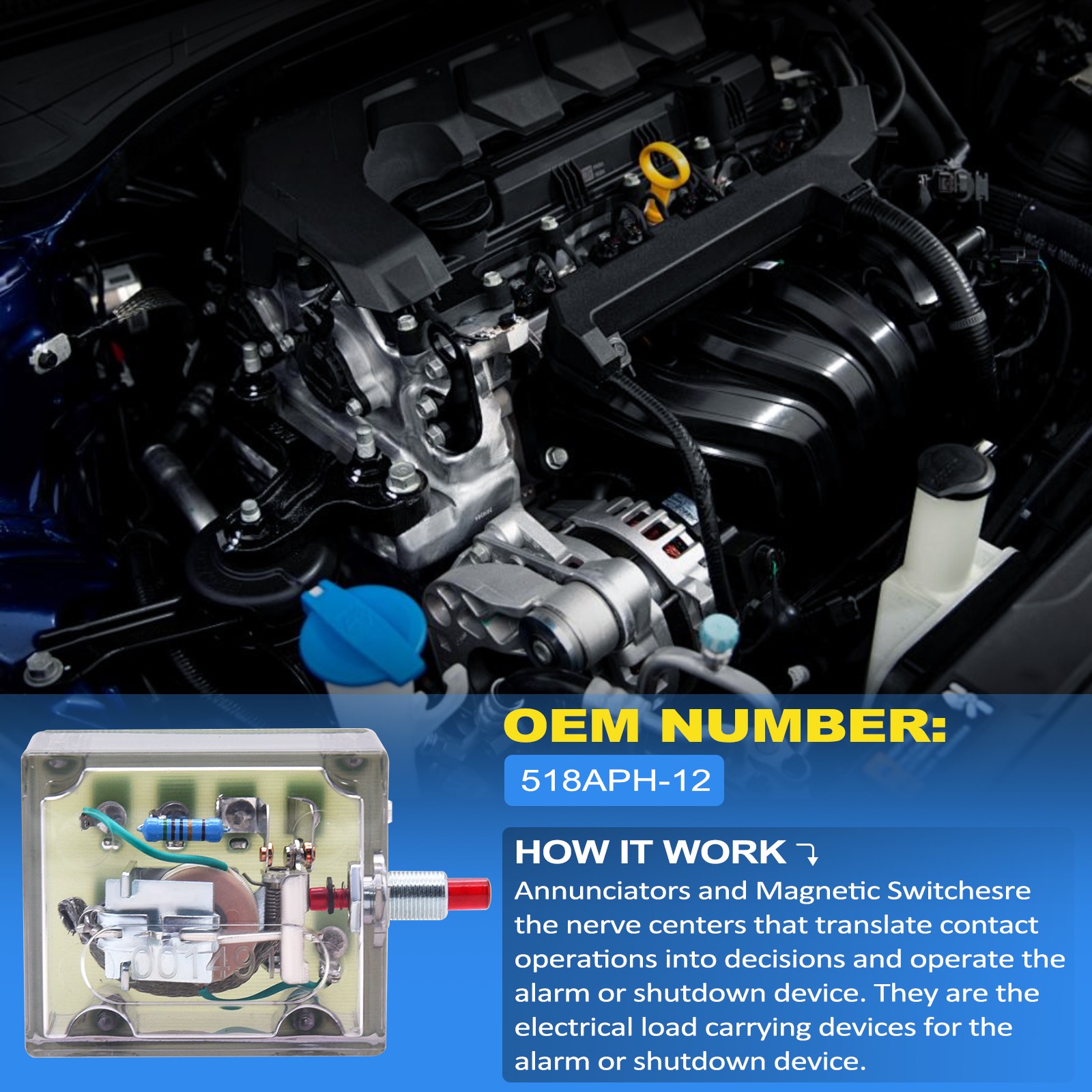 NEW 518APH-12 25700147 MURPHY 12 Volt Tattletale SWITCH