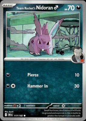 Pokemon Team Rocket's Nidoran Male 117/182 Destined Rivals NM