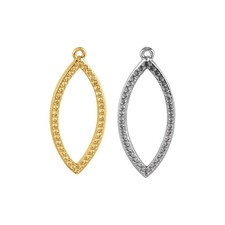 14K Solid Gold Accented Geometric Dangle