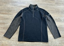 Kuhl Kashmira Fleece Sweater Youth Medium 10-12 Black Pullover 1/4 Zip Top