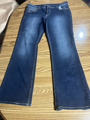 Jordache Jeans, Women's, Size 16 Boot Cut, Gold Jewel Button and Stud Design