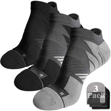 No Show Running Socks Men, Moisture Wicking Athletic Tab Socks, No Blister, C...