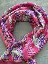 Vintage The Specialty House 100 Silk Scarf Pink Floral Paisley 30.5" Japan