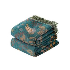 Boho Throw Blanket - 100 Cotton Soft Throw Blanket 60"x80" 03-spring Bird Blue