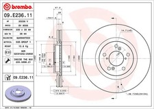 2x Bremsscheibe innenbelüftet 09.E236.11 BREMBO für HONDA PILOT