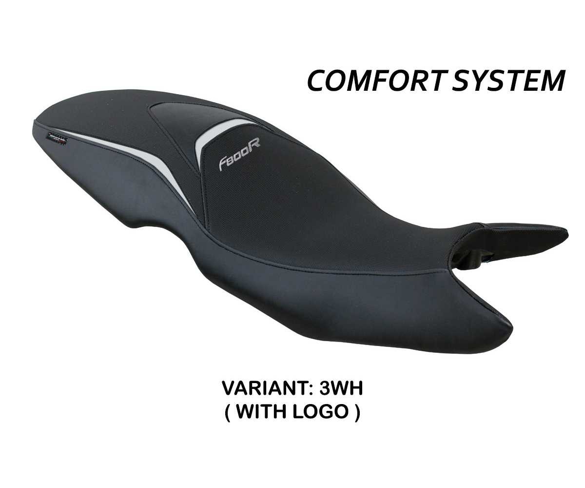 Seat saddle cover Maili comfort system White WH + logo TPZ BMW F 800 R 2009 2020