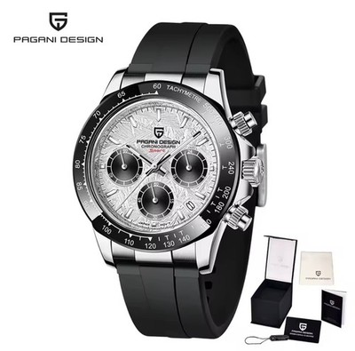 Pagani Design PD-1644   Luxus Quarz Uhr 40mm Chronograph Silikon Saphirglas