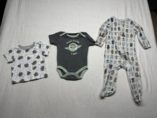 Lot Of 3 Star Wars Yoda Infant Baby Shirt, One Piece, Sleeper 3-6M 6-9M Unisex