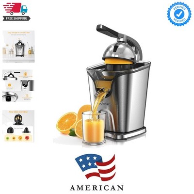 150W Electric Citrus Juicer Squeezer with 2 Cones, Stainless Steel Quiet Oran...