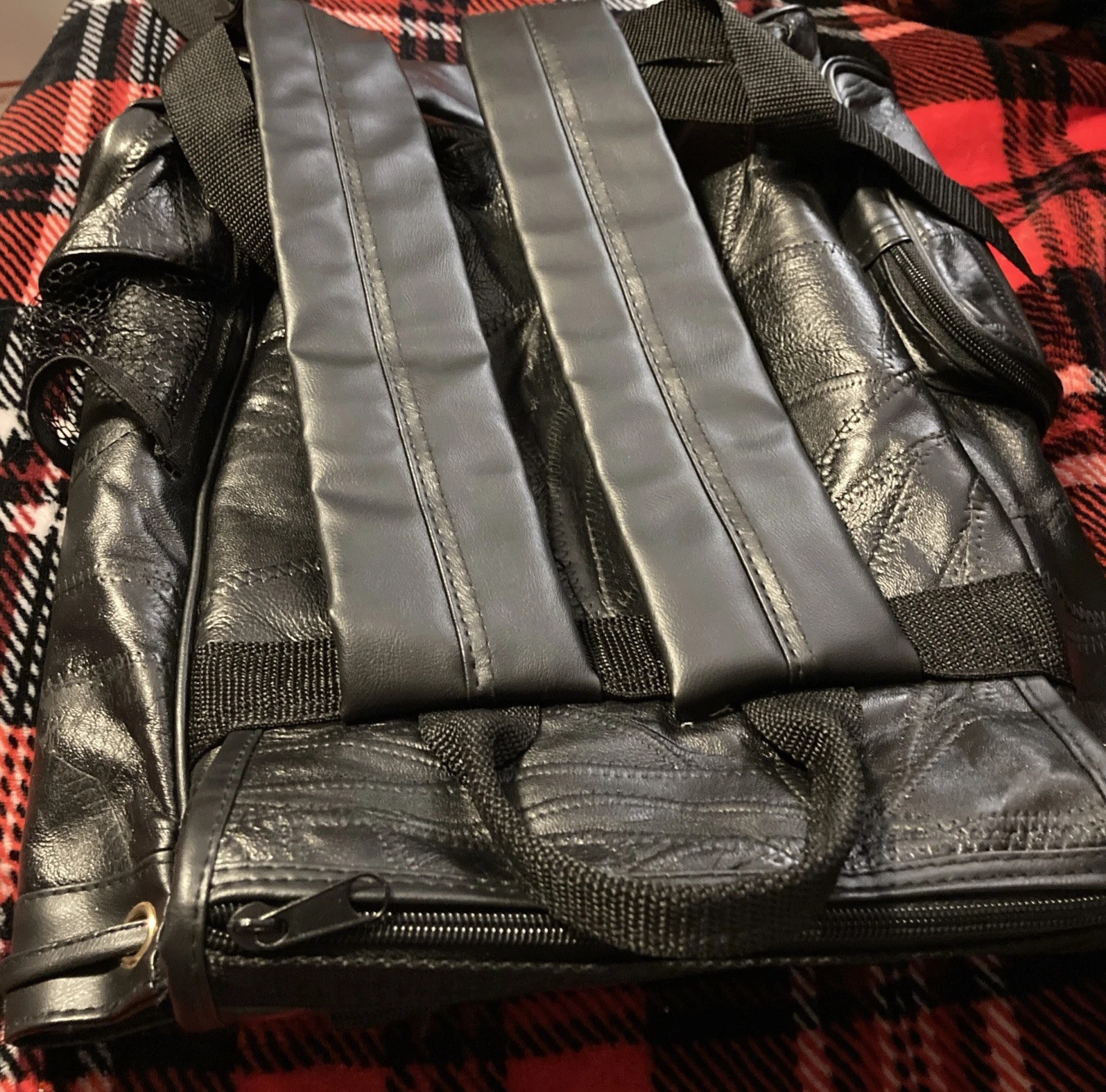 Leather Backpack Drawstring Top Unisex - image 5