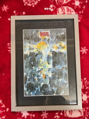 Schöner gerahmter Retro-Kunstdruck vom verstorbenen Oldham-Künstler Brian Clarke