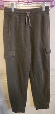 Athletic Boys L 10-12 Gray Cargo Joggers Elastic Waist Drawstring