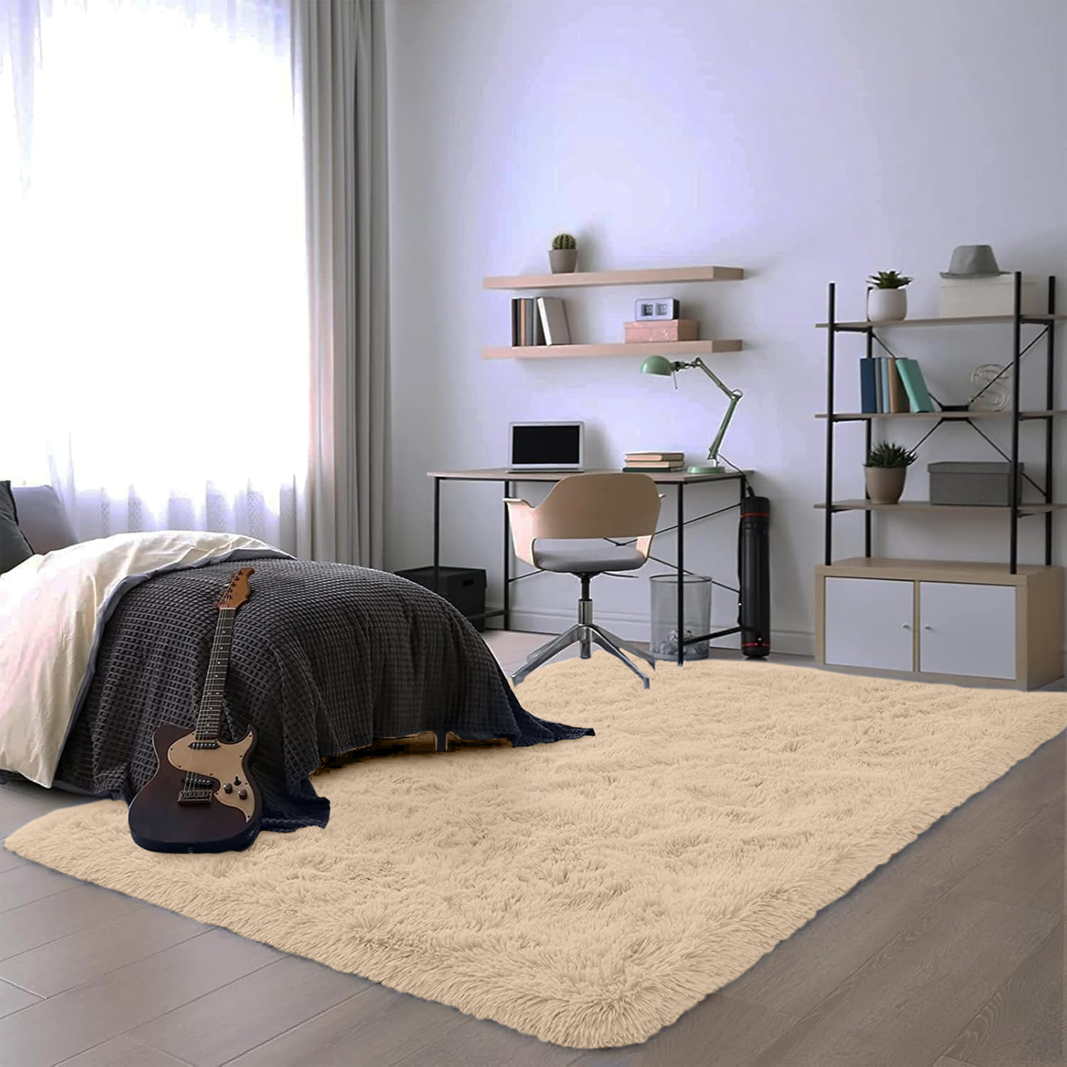 Non Slip Shaggy Rugs Ultra Soft Fluffy Area Carpets Mat for Living Room Bedroom