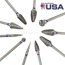10 Dental Lab Polishing Bur Drills Tungsten Steel Carbide Burs Burrs 2.35MM -P
