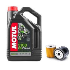 Motul 5100 10W40 Semi Synthetic Oil 4L & Filter Honda XL350 RF,RG,RH ND03 85-87