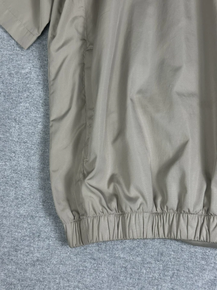 FootJoy Golf Windshirt Jacket Pocket Mens L Pullover V-Neck Short Sleeve Beige - Image 2 of 4