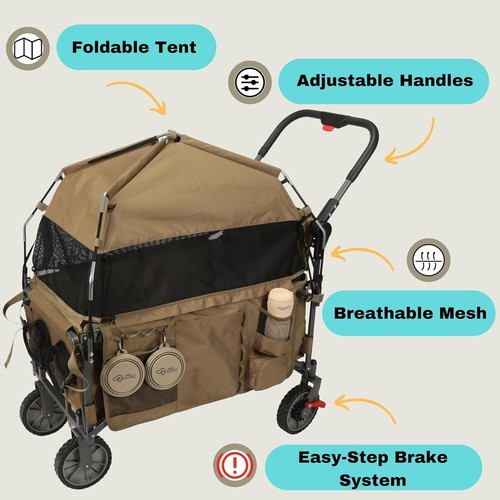 Faltbarer Haustierwagen Kinderwagen mit Zeltrampe Aufbewahrung & Trinkstation - Neu im Karton - Bild 2 von 9