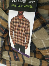 Eddie Bauer Men's Button Down Long Sleeve Cotton Bristol Flannel XXL Khakis