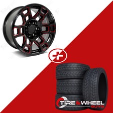 22 Gloss Black Red Milled Wheels Wtires Fits Toyota Tacoma 4runner Fj Cruiser 22 Gloss Black Red Milled Wheels Wtires Fits Toyota Tacoma 4runner Fj Cruiser