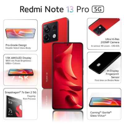 Redmi Note 13 Pro 5G ×3台XIG05 バラ売可　256GB Redmi Note 13 Pro Coral Purple, 8GB RAM, 256GB Storage) | 1.5K