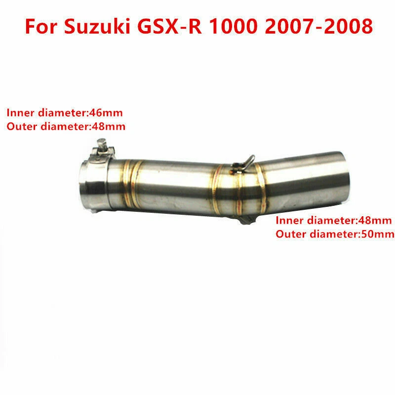 Conexión de tubo de escape de enlace medio antideslizante para motocicleta Suzuki GSX-R 1000 2007-2008 Foto 2 de 4