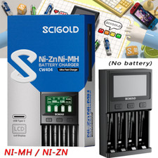Scigold 4A Fast Charging Battery Charger For AA AAA 5V 2A Ni-MH Ni-Zn US