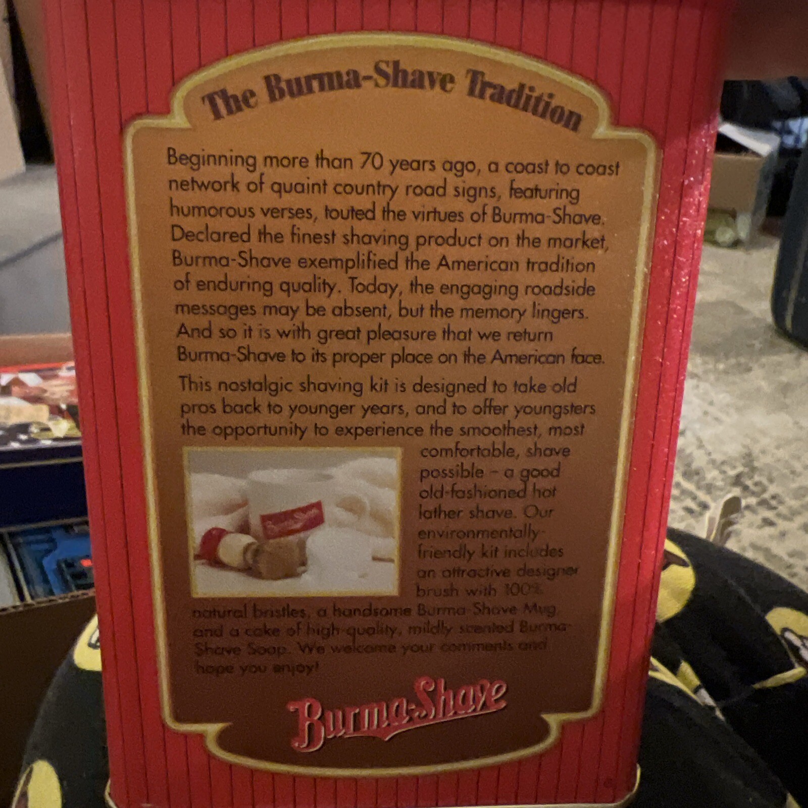 Burma Shave Gift Complete Set Mug Brush & Soap Collectible Shaving w