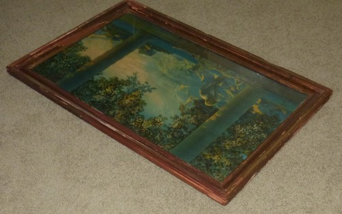Großer antiker Maxfield Parrish Day Break mit original Holzrahmen 33,5 x 21,5" - Bild 7 von 8