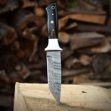 Aj Sanity Handmade Damascus Fixed Tanto Blade knife Tom Brown Tracker Full Tang