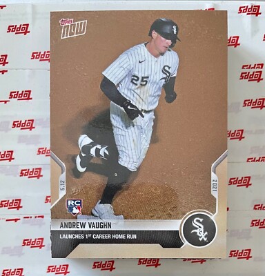 2021 TOPPS NOW #205 ANDREW VAUGHN WHITE SOX ROOKIE 1st Career HR Print Run 2145