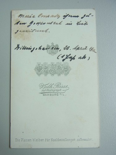 2 cabinet photos Wilhelm Risse Marburg 1902-04: family Conrady, Willingshausen - Picture 5 of 10
