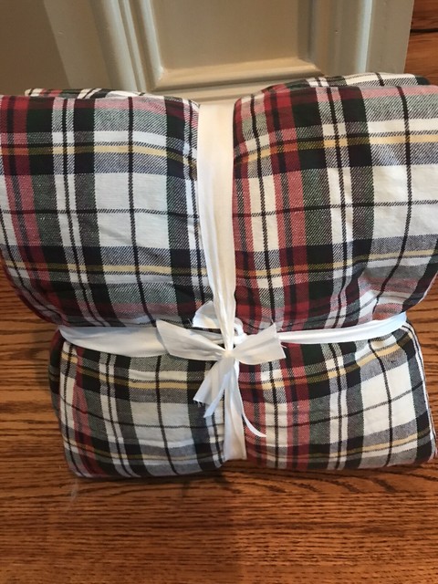 Pottery Barn Denver Plaid Yarn Dyed Full Queen Duvet Holiday Christmas New For Sale Online