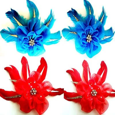 Satin/Feder-Kopfschmuck/Haarclip Cosplay/Karneval/Party Cheerleader-Accessoire - Bild 1 von 2