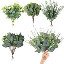 100 Pcs 4 Kinds Mixed Eucalyptus Stems Bulk Artificial Silver Dollar Eucalypt...