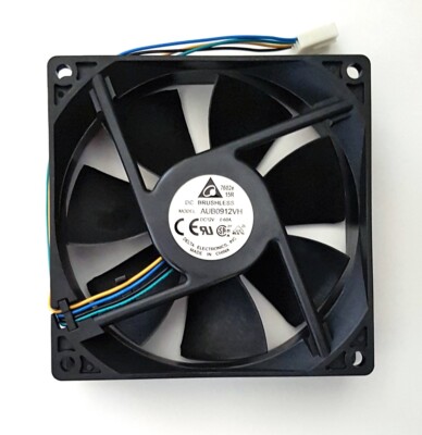 Delta High Speed Case Fan AUB0912VH 92x92x25mm 3800 RPM 67CFM 45dBA PWM 4-pin