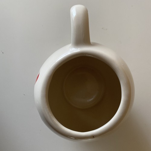 Two 2 1970s McCoy Pottery Smiley Face Mugs White with Red - Picture 2 of 6