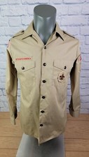 Boy scouts Of America Uniform Shirt Men's Size Small Long Sleeve Beige USA Made