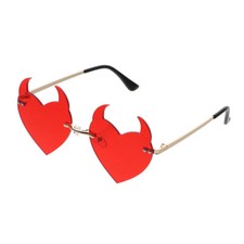 Miss Valentines Day Glasses Novelty for Adults Heart Party Shaped Frameless