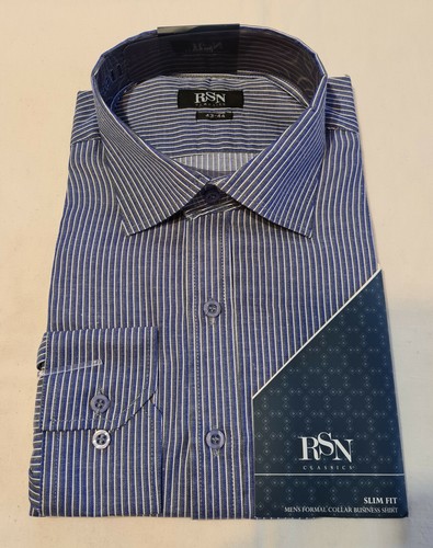 RSN Classics Mens Navy Stripe Slim Fit 