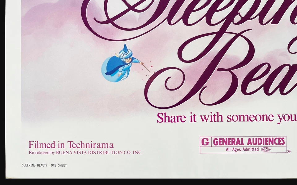 La Bella Durmiente - Póster de película de una hoja absolutamente HERMOSO - Lanzamiento de los años 80 Foto 2 de 3